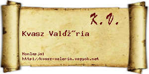 Kvasz Valéria névjegykártya